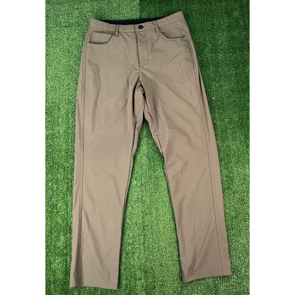 Quiksilver Mens Slate Tan Technical Chino Pants Size 32 Straight Leg Polyester